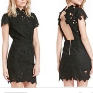 J.O.A. Los Angeles Black Lace Floral Dress